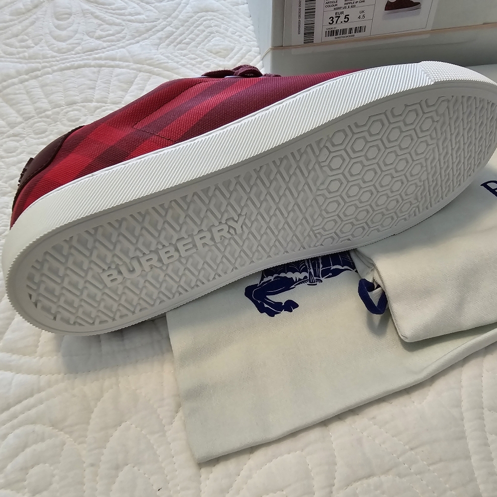 HOST PICK!!!! Burberry New Albridge Check Cotton Sneakers - Picture 5 of 13